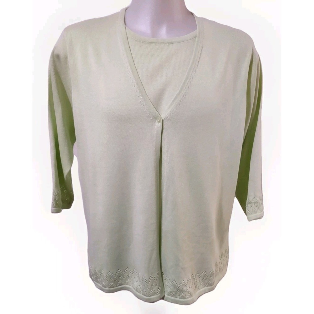 Croft & Barrow Sweater Womens Size 1X Open Front Cardigan Lightweight Solid Knit